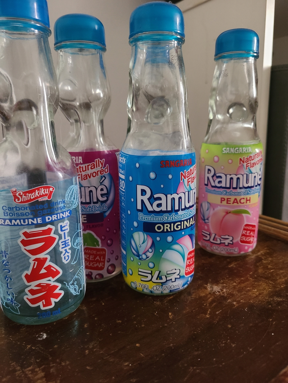 5 Japanese Ramune Glass Marble Bottles – Codd Neck – Collectible Lot